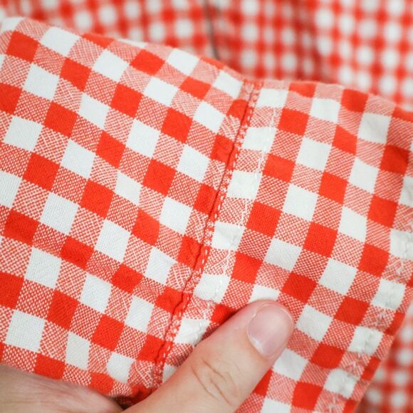 The North Face Men's Orange and White Gingham Button Down Shirt - Large - Picture 5 of 7